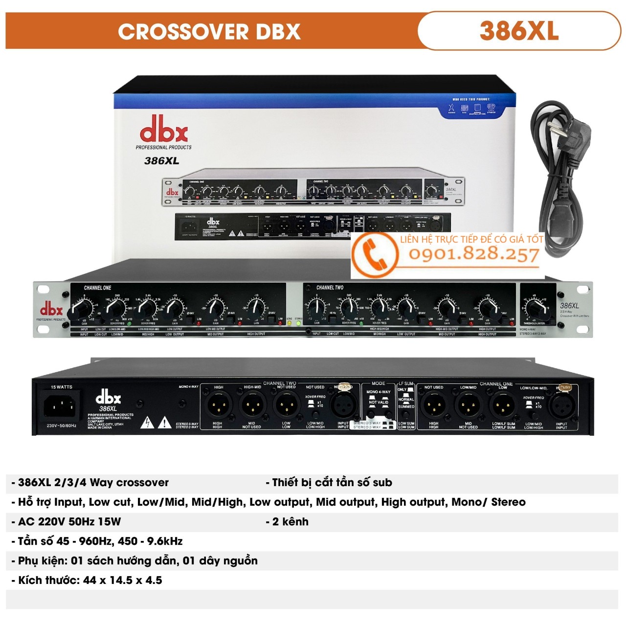 Phân tần crossover DBX 386XL hàng loại 1 cao cấp cho ra âm thanh chuyên nghiệp